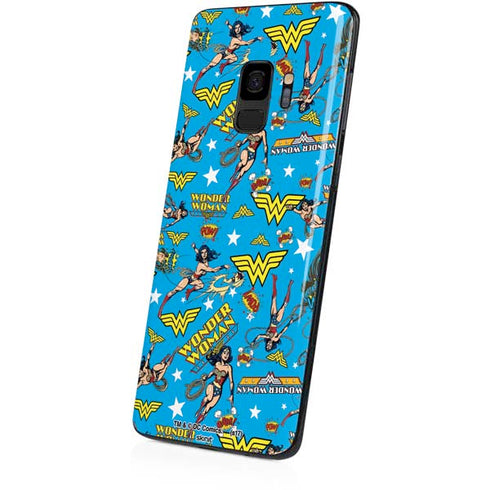 DC Comics Wonder Woman Action pose pattern Galaxy S9 Skin
